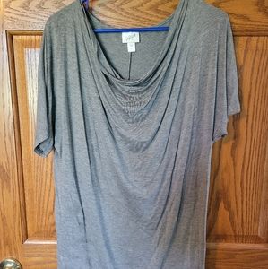 Gray Cowl Neck Jaclyn Smith T Shirt